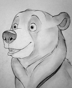 a drawing of a polar bear with his mouth open