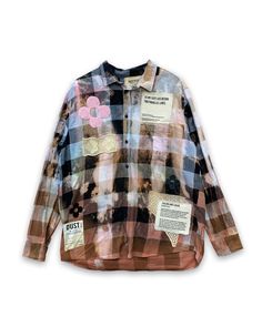 Oversized Flannel Shirt and hand-made with Dust of Gods signature embellishments Oversized Graphic Print Shirt For Fall, Designer Cotton Shirt For Fall, Designer Fall Button-up Shirt, Oversized Flannel Top For Spring, Spring Long Sleeve Flannel Shirt, Oversized Flannel Spring Tops, Spring Oversized Flannel Top, Oversized Cotton Flannel Shirt For Streetwear, Oversized Flannel Collared Shirt