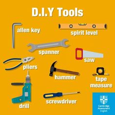 the poster shows different types of tools used to make diy projects for children and adults