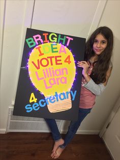 Bright Idea Student Council Poster, Student Council Posters Elementary, Student Council Elementary School, Student Consil Posters, School Secretary Campaign Posters, Cute Poster Ideas For Student Council, Elementary Student Council Posters Ideas, Elementary Campaign Posters