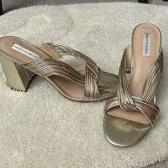 Never Worn Dressy Sandals, Gold And Silver, Saks Fifth, Saks Fifth Avenue, Women's Shoes Sandals, Silver Gold, Shoes Sandals, Women Shoes, Sandals