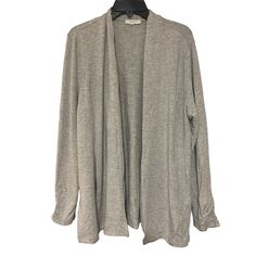 Nwot Talbots Grey Gray Long Line Sweater Cardigan Ruched Sleeve - Size Lp The Pit To Pit Is 23 Inches. The Length Is 29.5 Inches. Oversized Open Front Top For Daywear, Solid Open Front Layering Top, Open Front Layering Top, Casual Open Front Tops For Layering, Oversized Open Front Top For Layering, Casual Wrap Cardigan For Work, Casual Wrap Cardigan For Daywear, Casual Open Front Top For Daywear, Fall Daywear Tops With Open Front