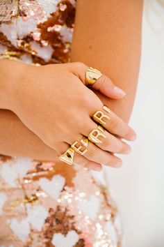 GOLD INITIAL RING ACCESSORIES Judith March Trendy Gold Rings For Anniversary, Trendy Gold Initial Ring For Anniversary, Trendy Gold Initial Open Ring, Trendy Gold Open Initial Ring, Trendy Gold Open Ring With Initial, Trendy Gold Midi Rings For Anniversary, Trendy Personalized Gold Rings, Trendy Gold Midi Rings As Gift, Trendy Gold Midi Rings For Gifts