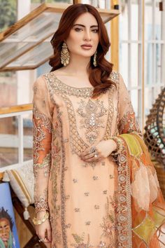 Embroidered Salwar, Organza Suits, Pakistani Designer Clothes, Floral Lehenga, Pakistani Party Wear, Eid Dresses, Pakistan Fashion, Embroidered Organza, Silk Trousers