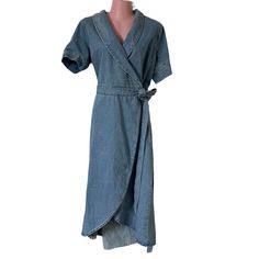 Never Fully Dressed Dress Women's Size 8 Wrap Blue Denim Brooklyn Midi - New With Original Tags Attached Uk Size 12 100% Cotton, Made From 100% Recycled Material Msrp $168.00 Spring Short Sleeve Belted Denim Dress, Denim Blue Cotton Midi Dress Short Sleeve, Denim Blue Short Sleeve Cotton Midi Dress, Short Sleeve Denim Blue Midi Dress, Denim Blue Short Sleeve Midi Dress, Summer Short Sleeve Belted Denim Dress, Medium Wash Denim Midi Dress With Short Sleeves, Summer Denim Dress With Belt And Short Sleeves, Spring Blue Denim V-neck Dress