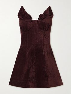 Virgo Rising, Dainty Diamond Necklace, Shushu Tong, Feminine Details, Burgundy Mini Dress, Strapless Neckline, Cool Attitude, Zara Dress, Suede Mini Dress