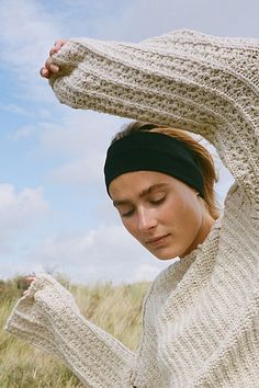 Hold it all back with this super soft, super wide ribbed headband. **Features:** Soft style, extra wide design, ribbed fabrication **Why We | Super Wide Soft Headband by Free People in Black Free People Headband, Blonde Headband, Bandeau Headband, Big Headbands, Chunky Knit Headband, Thick Headband, Makeup Hairband, 2023 Wishlist, Ikat Kepala