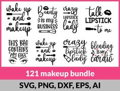 12 makeup bundle svg files for use in your design projects, crafts and diy projects