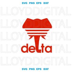 the delta logo is shown in red and white