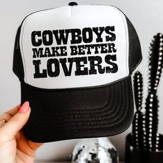 Cowboys Make Better Lovers Trucker Hat - Etsy Cowboys Make Better Lovers, Dream Board, Trucker Hats, Trucker Cap, Cool Things To Make, Trucker Hat, Ships, Baseball, Hats