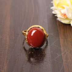 Natural Red Jasper Gemstone Ring, Brass Ring, Red Gemstone Ring, March Birthstone, Gold Plated Ring, Wedding Earing For Women, Gift For Her Description : Metal : Brass Plating : Gold Plated Gemstone : Natural Red Jasper Stone Size  : 14 x 12 MM Approx Weight : 4.16 Gram Approx ❣❣ Handmade Item ❣❣   **Made to Order** » G EM S T O N E D E T A I L « **Gemstone structure may vary from the image as two gemstones do not have the same structure** If you want to see the picture of gemstone, then feel free to contact us. » C U S T O M I Z E O R D E R « All gemstone jewelry is made with silver and brass. If you want to make any changes with this jewelry, then please send us a message. We will make as per your requirements. For more beautiful designs please visit our Etsy shop below: https://www.etsy Red Gemstone Ring, Red Jasper Stone, March Birthstone, Red Gemstones, Brass Ring, Plated Ring, Jasper Stone, Gold Plated Rings, Red Jasper