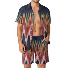 **Product Description**  *Production Process:* Sublimation *Material:* Polyester Peach Skin *Accessory Construction:* Men's beach shirt and pants combo (Euro size) **Product Performance *Show Your Style:* All-over printing lets you customize your look with bold designs - think Alaska Hawaiian shirt, anime Hawaiian shirt, or even a Bigfoot Hawaiian shirt! *Built to Last:* Resists pilling and fading for a vibrant outfit that stays looking fresh, summer after summer.   *Ultimate Summer Comfort:* So Casual Short Sleeve Swimwear For Surfing, Blue Beachwear Shirt For Vacation, Multicolor Tops For Surfing Beach Season, Multicolor Tops For Surfing, Beach Season, Relaxed Fit Multicolor Swimwear For Beach, Multicolor Relaxed Fit Swimwear For Beach, Blue Beachwear Shirt For Beach, Casual Printed Swimwear With Short Sleeves, Casual Printed Short Sleeve Swimwear