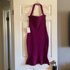 New - Never Worn Berry Bandage Dress From Ibiss. Size S/M. Purple Stretch Midi Dress For Evening, Stretch Purple Midi Dress For Evening, Chic Purple Stretch Dress, Chic Stretch Purple Dress, Chic Purple Halter Neck Dress, Purple Stretch Halter Neck Dress, Elegant Purple Sleeveless Bodycon Dress, Elegant Sleeveless Purple Bodycon Dress, Purple Halter Neck Dress For Night Out