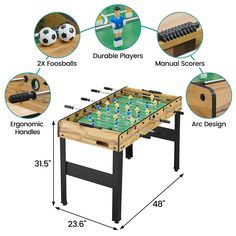 an image of a foosball table with instructions