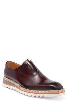 Crafted from a single piece of leather, this handsome oxford offers elevated appeal. Leather upper and lining/synthetic sole Imported Mens Oxfords, Single Piece, Chestnut, Size 13, Slip On Shoes, Nordstrom Rack, Leather Upper, Oxford, Nordstrom