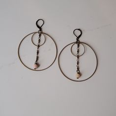 Double Hoop Earrings With Natural Stones. Because The Stones Are Natural They Pick Up Different Colors. Never Worn. Double Hoop Earrings, Circle Earrings, White Silver, Jewelry Ideas, Stone Color, Diy Jewelry, Natural Stones, Different Colors, Color White