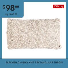 the safavieh chunk knit rectangular throw is $ 98 00 and it's on sale