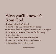 an image with the words, ways you'll know it's from god