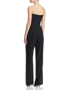 Size & Fit:• Fits slightly small; if between sizes order one size up• Tailored, body-hugging fit through bust, waist and hips• Non-stretch fabric• Designed for a floor-length look• Approx. 56 from top to hem, based on a size 2• Model measurements: 5'10 height, 33.5 bust, 23.5 waist, 34.5 hips, wearing a size 2Features & Care: Night Out Fitted Strapless Elastane Jumpsuit, Fitted Elastane Pantsuit For Night Out, Fitted Strapless Elastane Jumpsuit For Night Out, Sleek Fitted Strapless Jumpsuit, High Waist Fitted Strapless Jumpsuit For Work, Fitted Strapless Jumpsuits And Rompers For Formal Occasions, Formal Fitted Elastane Jumpsuits And Rompers, Sleek Fitted Sleeveless Pantsuit, Formal Fitted Jumpsuits And Rompers