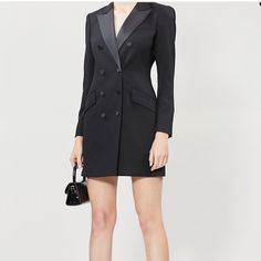 On Trend And Hard To Find Everyone Has This Dress Right Now, Black Tuxedo Chic Female Bartender, Bartender Outfit, Blazer Mini Dress, Tuxedo Blazer, Tuxedo Dress, Black Tuxedo, Blazer Dress, Hard To Find, Lobby