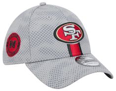 the san francisco giants'new era hat is shown in grey and features a red stripe on