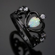 Elegant Crown Fire Opal Ring Elegant Crown, Rings Opal, Opal Gifts, Womens Rings, Australian Opal Ring, Rings Ideas, Precious Stones Rings