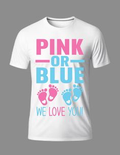 Gender reveal shirts! Pick which front design you would like and the name of your  bundle of joy! Cheap Custom Print Tops For Gender Reveal, Pink Pre-shrunk T-shirt For Gender Reveal, Blue T-shirt With Text Print For Gender Reveal, White Short Sleeve T-shirt For Gender Reveal, Pink Letter Print T-shirt For Gender Reveal, White T-shirt With Name Print For Gender Reveal, White Short Sleeve Shirt For Gender Reveal, Short Sleeve T-shirt With Name Print For Gender Reveal, Gender Reveal T-shirt With Name Print