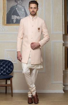 Wedding sherwani for groom Indian embroidered sherwani designer party wear men's ethnic suit Care instruction: dry clean Top color: white fabric: cotton + stone work + heavy embroidery Package include: Style- ethnic wear Top- sherwani jacket Kurta pajama Bottom- churidar pants included Material- cotton Product size guidance: please refer to chest size measurement in the size chart for your correct size perfect gift for the perfect man or just as a personal treat. Slightly colour variation may be Wedding Sherwani For Groom, Sherwani Jacket, Sherwani For Groom, Suit For Men Wedding, Mens Ethnic Wear, Mens Wedding Suits, Chikankari Work, Mens Wear Wedding, Sherwani Groom