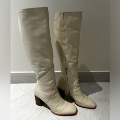 Fynn Boots By Dolce Vita. Size 10 With Wide Calf, Calf Opening 15.9”. Color Sand Nubuck. Heel Height 3”, Shaft Height 12.6”. Only Worn Once, Like New Condition. Color Sand, Dolce Vita Shoes, Wide Calf, Shoes Heels Boots, Cream White, Shoes Women Heels, Heeled Boots, Heel Height, Shoes Heels