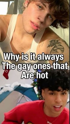 a man with tattoos on his arm and the caption says, why is it always the gay ones that are hot?