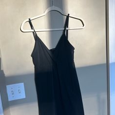 Brandy Melville Dress, One Size, Black, Never Worn Casual V-neck Dress With Built-in Bra, Black Mini Slip Dress With Built-in Bra, Chic Black Maxi Dress With Built-in Bra, Black Maxi Dress With Built-in Bra, Casual Midi Dress With Built-in Bra, Black Stretch Dress With Built-in Bra, Sundress With Built-in Bra For Night Out, Black Bodycon V-neck Dress, Black Spaghetti Strap Dress With Built-in Bra