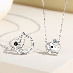 This eye-catching Matching Ocean Theme Couple Necklaces Set is crafted from high-quality white gold-plated sterling silver and decorated with sparkling Cubic Zirconium stones. The perfect accessory and a great gift idea to show your special someone you care. Material: White Gold Plated 925 Sterling Silver + Cubic Zirconia Men Chain Length: 50cm~19.6inches Women Chain Length: 45cm~17.8inches White Cubic Zirconia Jewelry For Birthday Gift, Silver Cubic Zirconia Jewelry Gift For Her, Silver Cubic Zirconia Jewelry As A Gift For Her, Silver Jewelry With Diamond Accents For Gift, Sterling Silver Necklaces With Sparkling Stones For Gifts, Silver Crystal Necklaces For Gifts, White Cubic Zirconia Jewelry For Gifts, White Gold Necklaces With Sparkling Stones As Gift, White Cubic Zirconia Jewelry Gift