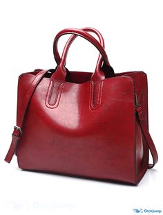 OrcaJump - Womens Soft Leather Tote Bags, Top Handle Crossbody Shoulder Bags & Handbags Classic Handheld Bags For Errands, Burgundy Handheld Shoulder Bag With Large Capacity, Classic Handheld Bag For Errands, Burgundy Handheld Bag With Large Capacity, Burgundy Large Capacity Top Handle Shoulder Bag, Classic Large Capacity Burgundy Shoulder Bag, Burgundy Rectangular Satchel For Shopping, Burgundy Rectangular Bag With Handles, Large Capacity Burgundy Satchel