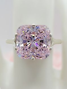 Pink Diamond Cut Diamond Ring, Pink Diamond Ring With Diamond Accents For Wedding, Pink Diamond Ring With Accents For Wedding, Pink Moissanite Diamond Ring With Brilliant Cut, Pink Brilliant Cut Moissanite Diamond Ring, Pink Diamond Ring With Fine Jewelry Style, Pink Diamond Cut Fine Jewelry Ring, Pink Diamond Rings With Diamond Cut, Pink Diamond Accented Fine Jewelry For Wedding