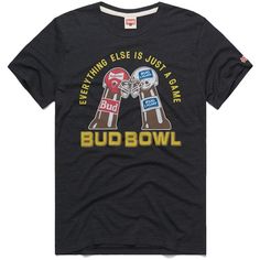 Pay Homage to Budweiser in classic style with this Bud Bowl T-shirt. It features striking graphics from the iconic brand on comfortable tri-blend fabric for a timeless look. Add a versatile finish to any outfit with this Budweiser tee. American Legend, Just A Game, Bud Light, Mug Design, Perfect Shirt, Hottest Trends, Black Shorts, Unisex Fashion, Black Tee