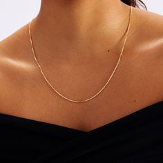 "We must say: Simple is always better and always unique. Cherish yourselves with our 14k gold box chain necklace. After all, what is better than a minimalist necklace that goes with everything?    D E T A I L S   * Made to Order. * 100% 14k Solid Gold * Choice of Gold Color: Yellow Gold, Rose Gold, White Gold * Chain Thickness : 1 mm / 0.03 inch * Length: 14\", 16\", 18\", 20\", 22\" (Got a little note that can help you in the photos.) * Ready to Ship in 1-3 Business Days * 100% US sourced * 2 Y Delicate Chain Necklace As Fine Jewelry Gift, Delicate Chain Necklace Fine Jewelry For Gift, Delicate Chain Necklace As A Gift, Delicate Chain Necklace For Gift, Fine Jewelry, Rose Gold Cable Chain Necklace As Gift, Rose Gold Cable Chain Necklace Gift, Dainty Cable Chain Necklace For Anniversary, Everyday Rose Gold Curb Chain Necklace, Everyday Rose Gold Necklace With Curb Chain