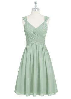 Azazie Angie Bridesmaid Dresses | Azazie Green A-line Dresses, Quince Court Dresses Green, Pretty Green Dresses Casual, Short Sage Green Bridesmaid Dresses, Sage Green Short Dresses, Sage Green Prom Dress Short, Light Green Dama Dresses, Sage Green Junior Bridesmaid Dresses, Sage Green Birthday Dress