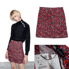 New With Tags, Zara Floral Rose Ruched Mini Skirt In Size Small. Floral Printed Draped Mini Skirt. Draped, Ruched Fabric. Hidden In-Seam Side Zip Closure. 97% Cotton, 3% Elastane. Approx. 28" Waist, 17" Body Length. Ref# 8389 466 Chic Spring Bottoms With Rose Print, Chic Rose Print Bottoms For Spring, Chic Floral Print Mini Skirt For Fall, Casual Rose Print Summer Skirt, Casual Summer Skirt With Rose Print, Casual Rose Print Skirt For Summer, Fall Floral Print Fitted Mini Skirt, Fitted Floral Print Mini Skirt For Fall, Chic Red Mini Skirt With Floral Print