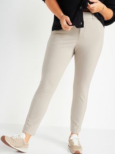 High-Waisted Never-Fade Pixie Ankle Pants for Women | Old Navy Stretch Ankle-length Pants With Button Closure, Versatile Bottoms With Zipper Closure For Fall, Chic Cropped Leg Pants With Button Closure, Chic Mid-rise Bottoms With Button Zip Fly, Fitted Cropped Leg Pants With Button Closure, Stretch Pants For Work, Stretch Pants With Button Zip Fly For Work, Spring Ankle-length Pants With Zipper Closure, Ankle-length Pants With Zipper For Spring