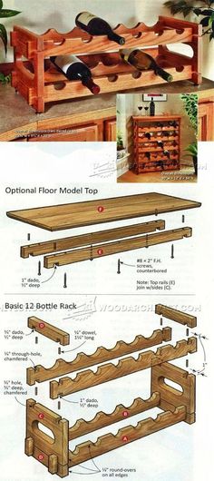 the instructions for how to build a wine rack with wooden pallets and bottles on it