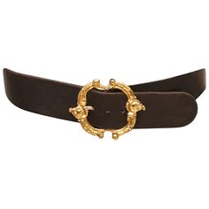 Jean L'Insolite Black Leather Belt W/ Gold Buckle. In excellent condition Measurements: Longest length - 29 inches Shortest length - 27.5 inches The Paper Bag Princess, Paper Bag Princess, Belt Gold Buckle, Gold Belt Buckle, High Clothes, Boho Belts, Belt Gold, Black Leather Belt, Tie Accessories