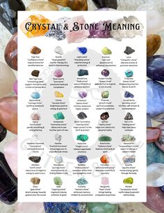 This design was made by Glitter and Glue LLC. Please do not resell this design. People's fascination with crystals and other gemstones dates back thousands of years. I put together the content for this chart as a colorful reference tool. I have no certification or medical license, this is simply a tool for beginners to reference casually.  PDF file only! 1 page PDF.  Downloading a Digital Item If you have an Etsy account, after your purchase you'll see a View your files link which goes to the Do New Moon Crystals Stones, Where To Buy Crystals Online, Can Tab Meaning, Crystal Identification, Mineral Identification, Gemstones Chart, Crystal Healing Chart, Channeling Energy, Energy Healing Spirituality