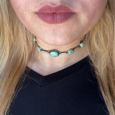 Sterling silver and Kinmgan Turquoise. Made in New Mexico by Augustine Largo. Stamped & Signed Vintage Turquoise Jewelry Necklaces, Turquoise Choker Necklace, Adjustable Sterling Silver Turquoise Necklace, Southwestern Style Choker Jewelry Gift, Southwestern Style Turquoise Gemstone Necklace, Air Jordan 1 White, Real Turquoise Jewelry, Turquoise Jewelry Necklace, Vintage Turquoise Jewelry