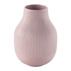 a pink vase is shown on a white background