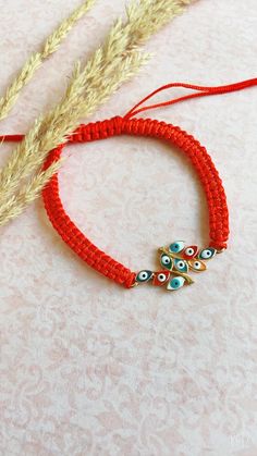 Turkish Eye Bracelet Evil Eyes Leaves Handmade Jewelry Red | Etsy Orange Bracelets As Festival Gifts, Orange Bracelets For Festivals Gift, Orange Bracelet For Festivals As Gift, Red Spiritual Charm Bracelet, Red Spiritual Bracelet For Good Luck, Orange Festival Bracelet As Gift, Spiritual Red Bracelet For Good Luck, Red Adjustable Bracelets For Festivals, Handmade Bracelets For Festivals And Gifts