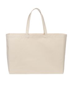 Port Authority ® Cotton Canvas Jumbo Tote - NATURAL - OSFA | Port Authority Cotton Canvas Jumbo Tote Bag in Natural Size OSFA Cheap White Square Bucket Bag, Beige Shopping Bags With Reinforced Handles, Beige Shopping Bag With Reinforced Handles, Beige Rectangular Canvas Bag With Reinforced Handles, Neutral Rectangular Canvas Bag, Rectangular Neutral Canvas Bag, Plain Canvas Tote Bag, Blank Tote Bag, Steet Style