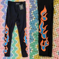 New With Tags. Savage X Fenty, Racer X Flame/Fire Leggings In Xsmall. High Rise. Fire Pants, Black Flames, Savage X Fenty, Pants Color, High Waisted Leggings, Black Leggings, Pant Jumpsuit, High Waist, High Rise