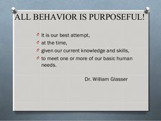 William Glasser, Clinical Counseling, Reality Therapy, Choice Theory, Theory Quotes, Introduction To Psychology, Group Activities