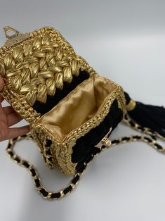 Metallic Bag, Handmade Bag,hand Woven Bag, Crochet Bag, Knitted Bag, Designer Bag, Luxury Bag, Shoulder Bag, Women's Bag, Personalized Gifts - Etsy Gold Rectangular Handwoven Crochet Bag, Gold Woven Crochet Pouch Bag, Handmade Gold Crochet Shoulder Bag, Gold Woven Crochet Shoulder Bag, Gold Rectangular Crochet Bag With Braided Handles, Gold Rectangular Handwoven Shoulder Bag, Knitted Bag, Winter Birthday, Metallic Bag