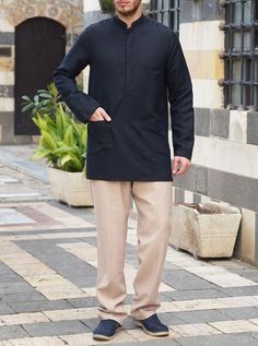 Topstitched Top Cotton Kurta With Stand Collar And Placket, Cotton Nehru Jacket With Long Sleeves And Pockets, Cotton Nehru Jacket With Pockets And Long Sleeves, Cotton Nehru Jacket With Pockets, Long Sleeve Kurta With Button Cuffs For Workwear, Casual Cotton Nehru Jacket With Long Sleeves, Casual Long Sleeve Kurta With Relaxed Fit, Casual Long Sleeve Kurta With Pockets, Casual Cotton Long Sleeve Nehru Jacket